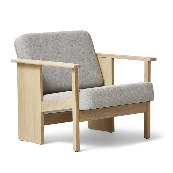 Block Lounge chair, white oiled oak / gray (Gabriel Grain) by Form & Refine