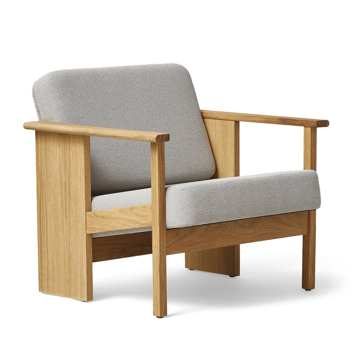 Block Lounge chair, oak / gray (Gabriel Grain) from Form & Refine