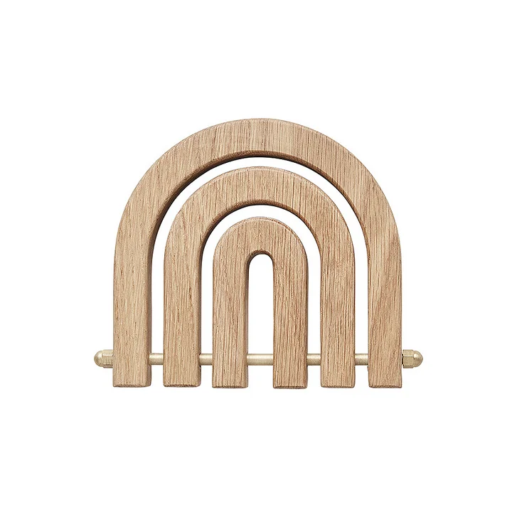 OYOY - Rainbow wooden coaster, natural