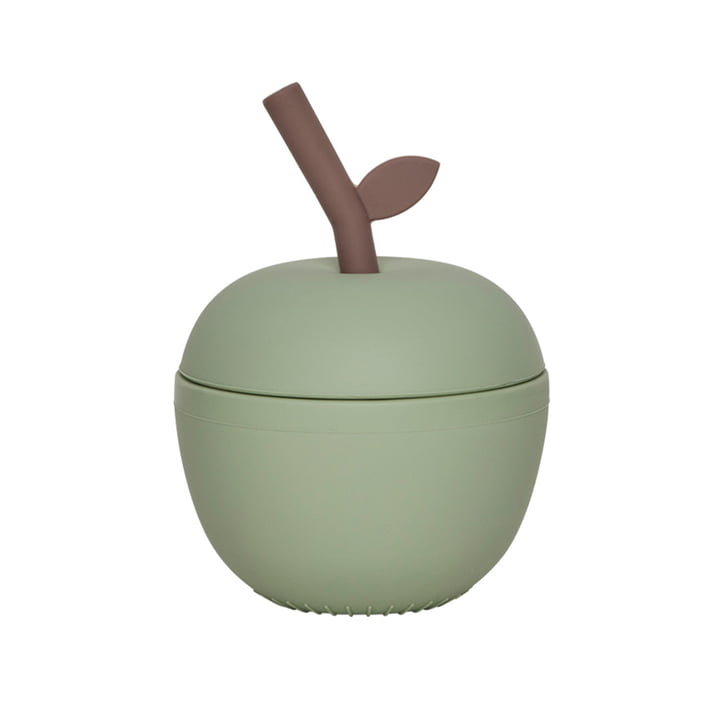 Apple cup with straw, green from OYOY Mini