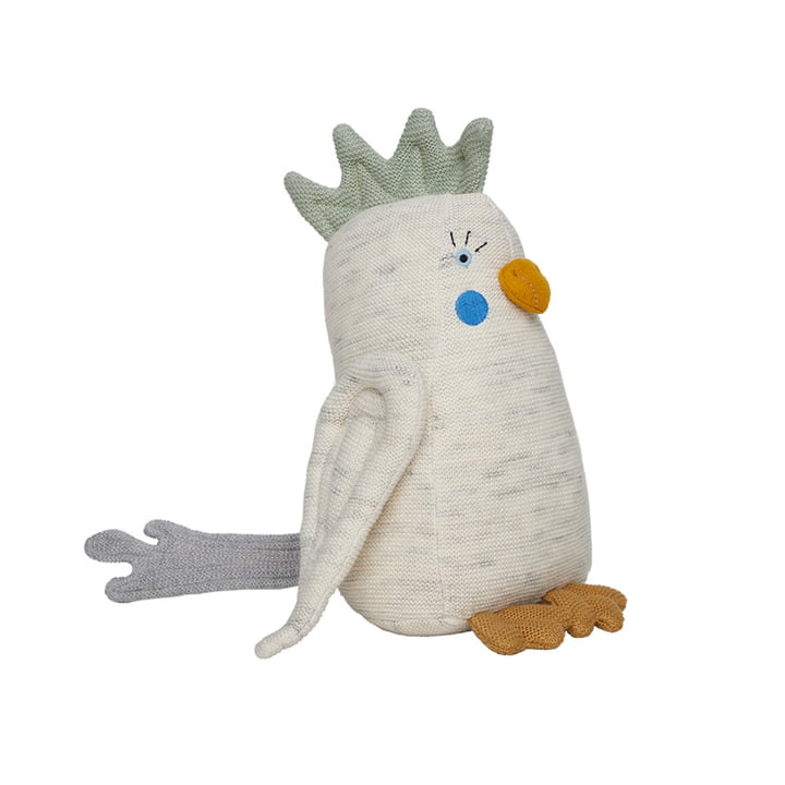 Kai budgie cuddly toy, off-white / light mint from OYOY Mini