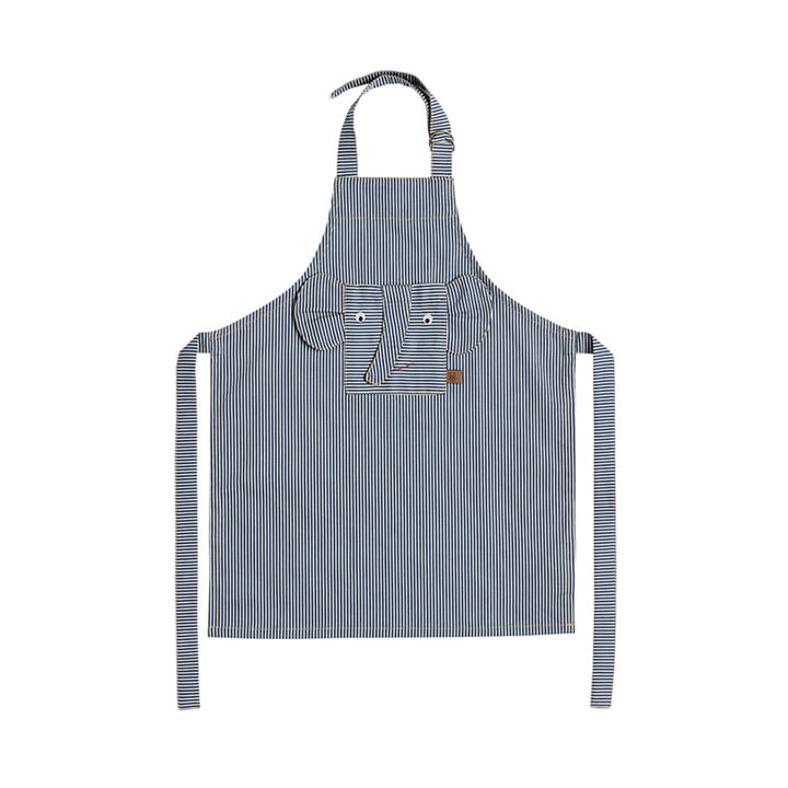 Striped denim elephant apron, blue from OYOY Mini