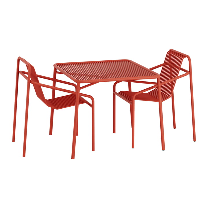 Ivy Garden set (garden table 90 x 90 cm & 2 x garden chairs), sienna red from OUT Objekte unserer Tage