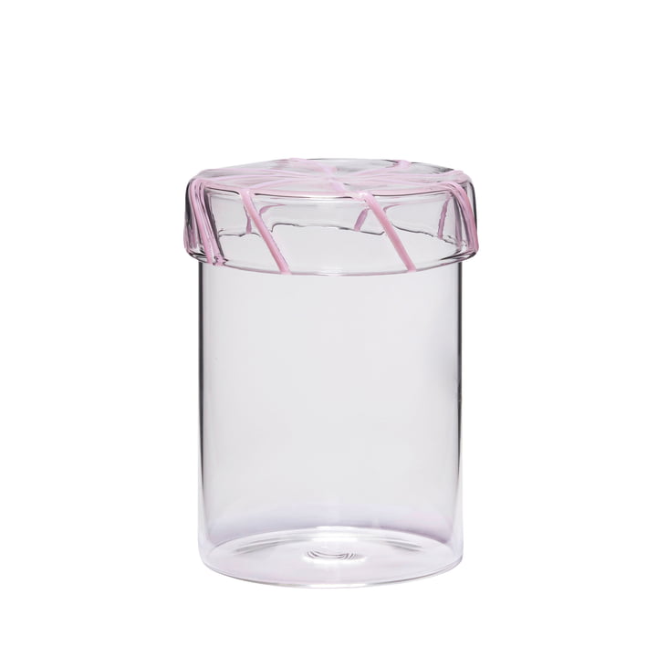 Heir Storage jar, medium, pink from Hübsch Interior