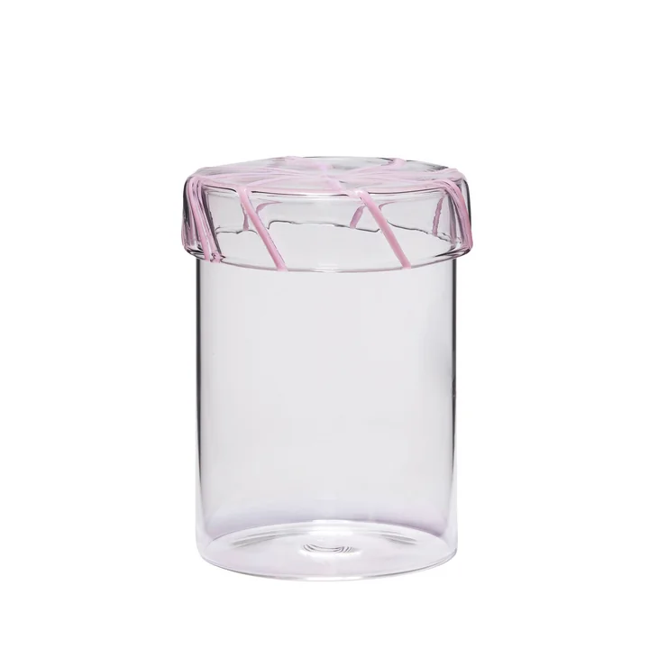 Heir Storage jar, medium, pink from Hübsch Interior