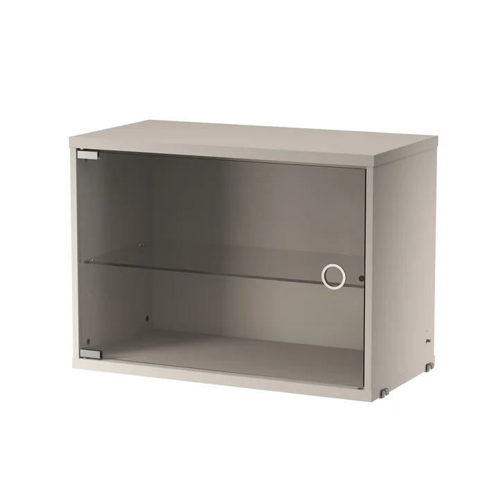 String - Display cabinet with swinging glass door, W 58 x D 30 cm, beige