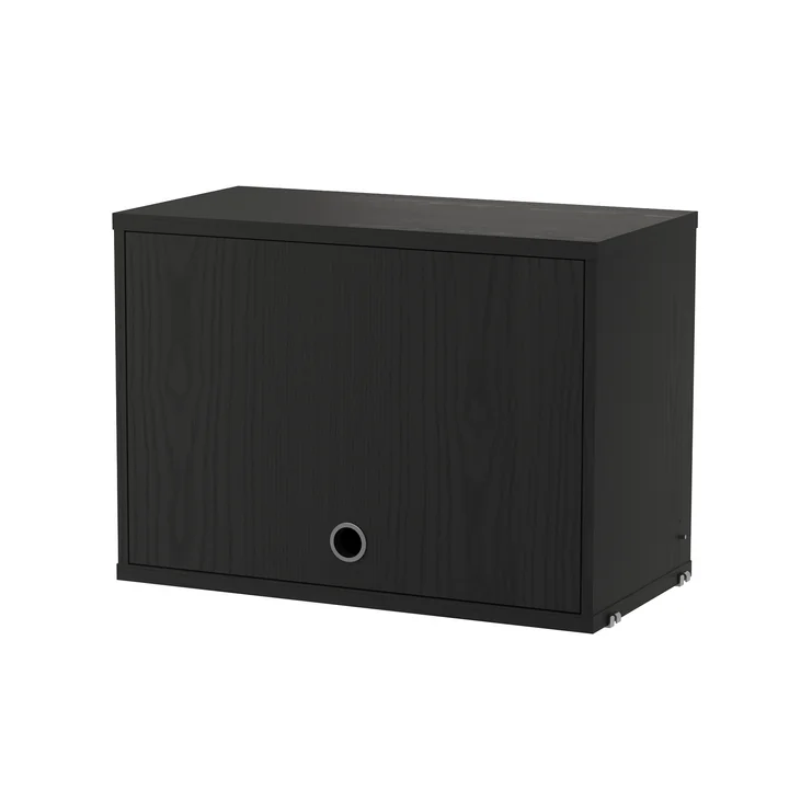 String - Cupboard element with hinged door, 58 x 30 cm, black stained ash
