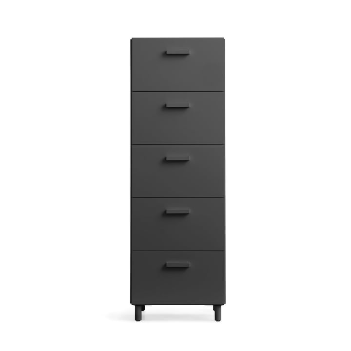 String - Relief Chest of drawers with legs, high, 41 x 41 x 115 cm, gray