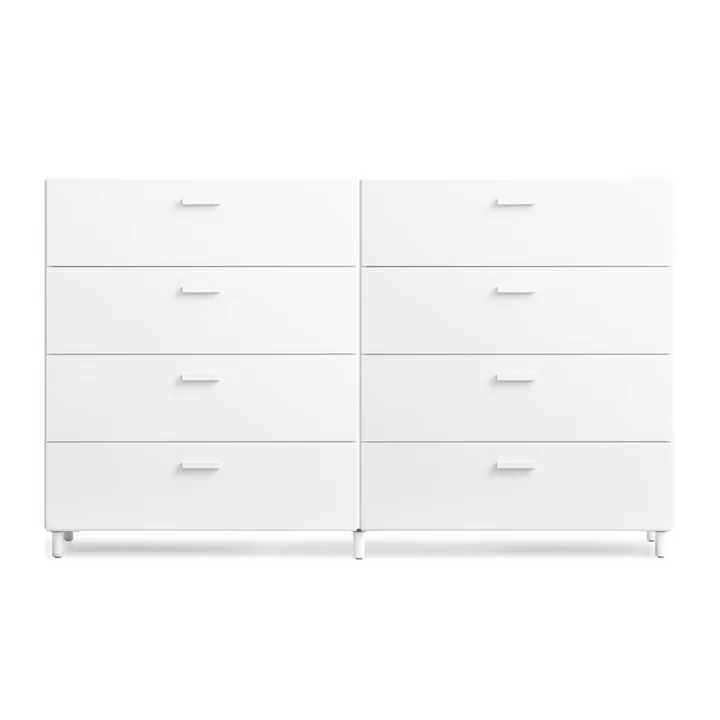String - Relief Chest of drawers with legs, wide, 2 x 82 x 41 x 92.2 cm, white