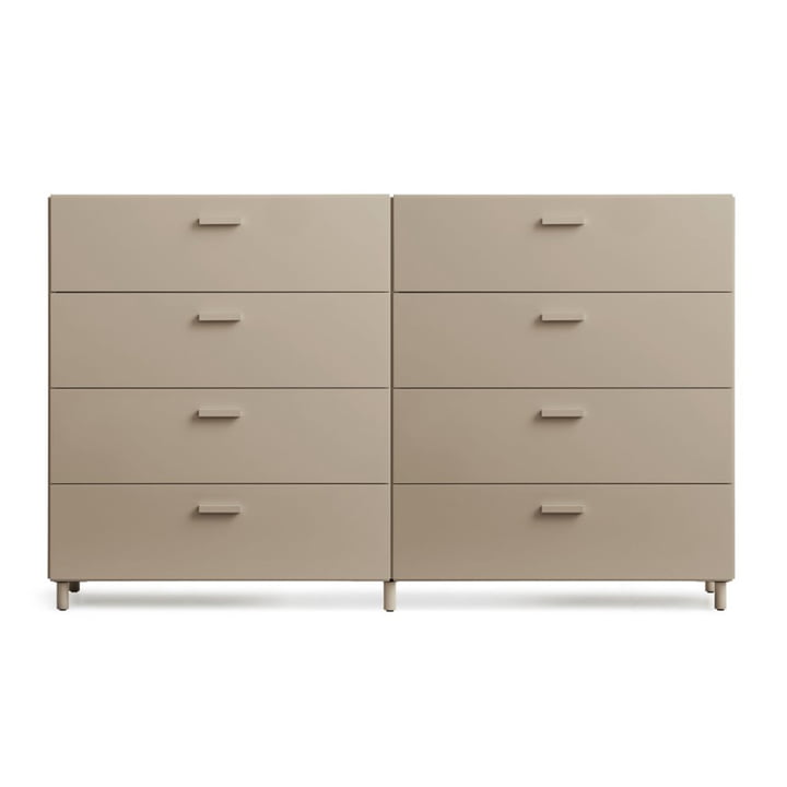 String - Relief Chest of drawers with legs, wide, 2 x 82 x 41 x 92.2 cm, beige