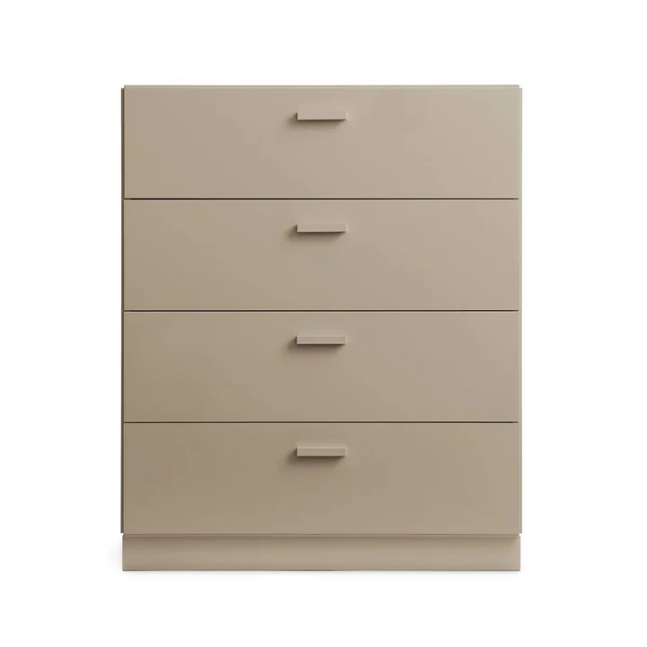 String - Relief Chest of drawers with plinth, wide, 82 x 41 x 92.2 cm, beige