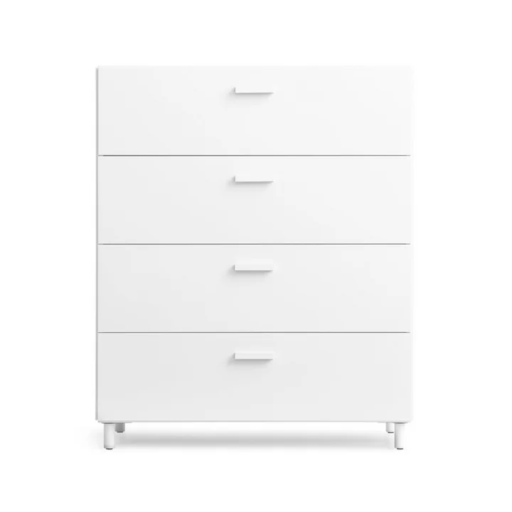 String - Relief Chest of drawers with legs, wide, 82 x 41 x 92.2 cm, white