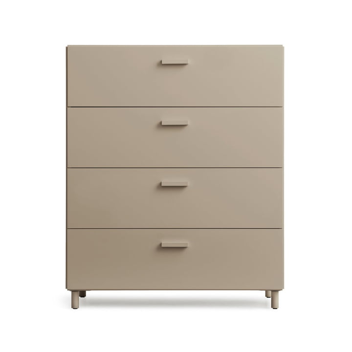 String - Relief Chest of drawers with legs, wide, 82 x 41 x 92.2 cm, beige