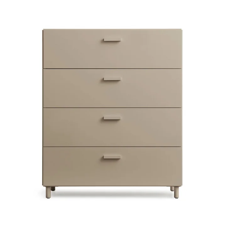 String - Relief Chest of drawers with legs, wide, 82 x 41 x 92.2 cm, beige