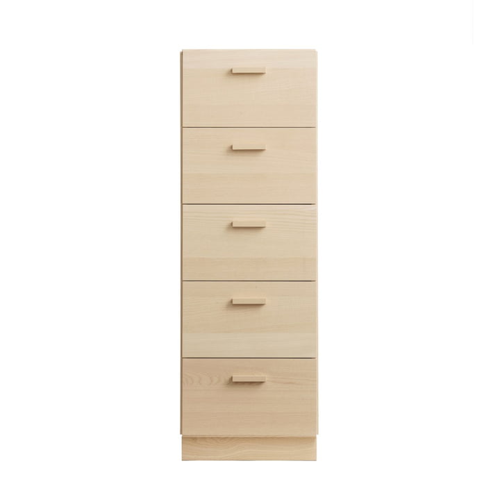 String - Relief Chest of drawers with plinth, high, 41 x 41 x 115 cm, ash
