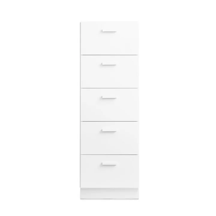 String - Relief Chest of drawers with plinth, high, 41 x 41 x 115 cm, white