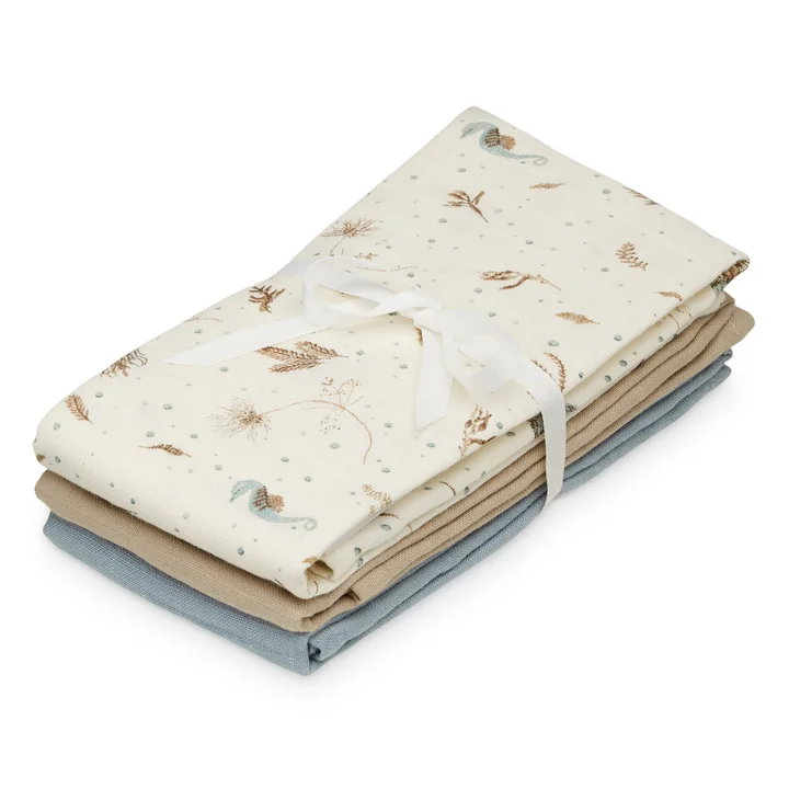 Cam Cam Copenhagen - Muslin cloth set, mix sea garden (set of 3)