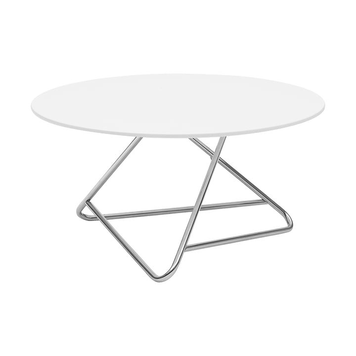 Tribeca Side table, small, white lacquered / chrome by Softline
