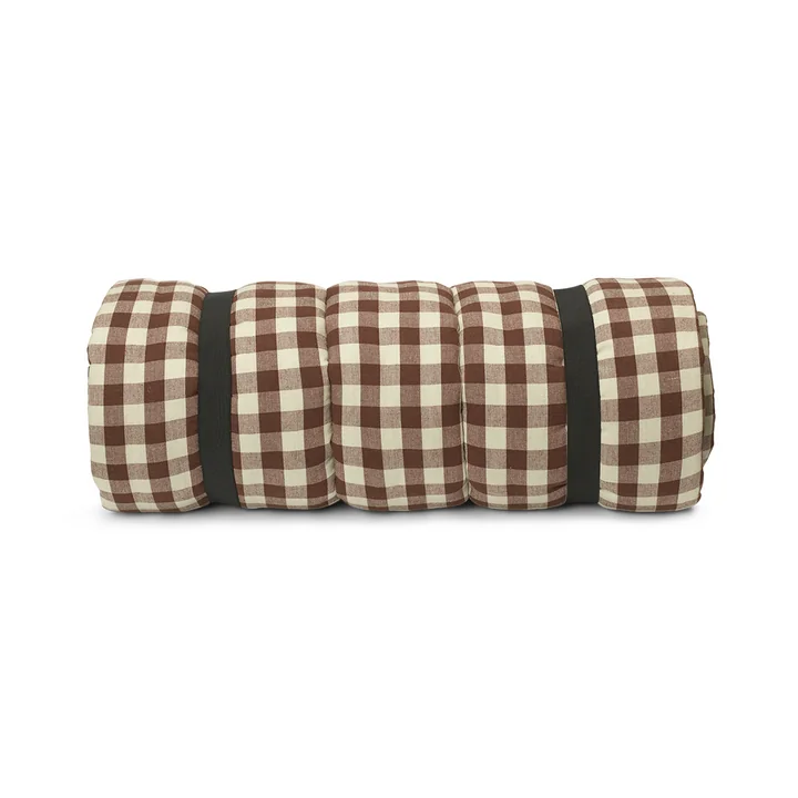 Bothy Check Quilted mattress, cinnamon/grey-green by Ferm Living
