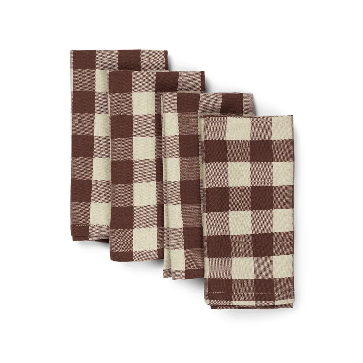 Bothy Check Napkin (set of 4), cinnamon/grey-green by Ferm Living