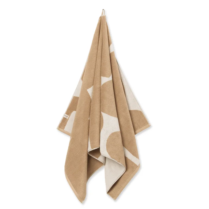 Ebb Bath towel, sand/natural white by Ferm Living