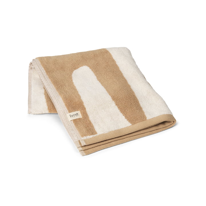 Ebb Towel, sand/natural white from ferm Living