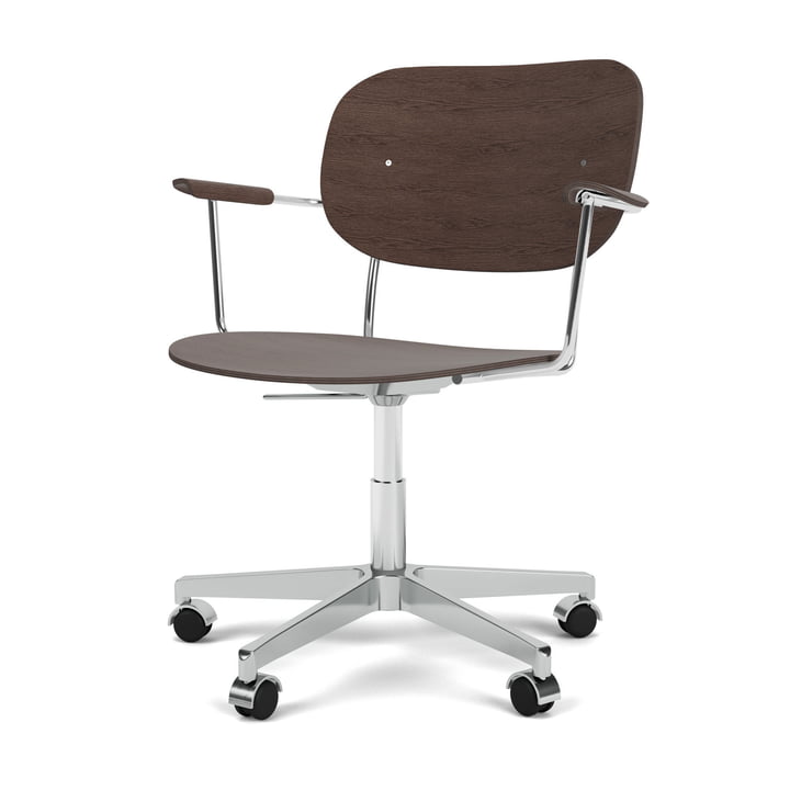Co Task Chair with armrests, dark oak from Audo