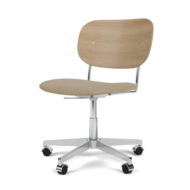 Co Task Chair, natural oak / aluminum, beige seat (fabric Audo Bouclé 02) by Audo