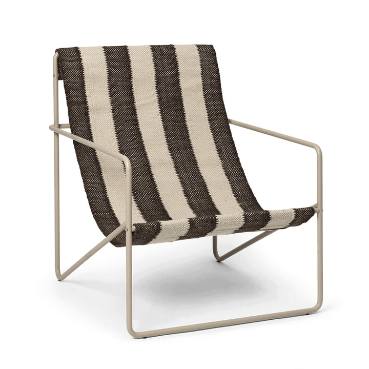 Desert Lounge Chair, cashmere / off-white, chocolate from ferm Living