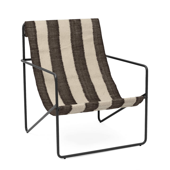 Desert Lounge Chair, black / off-white, chocolate from ferm Living