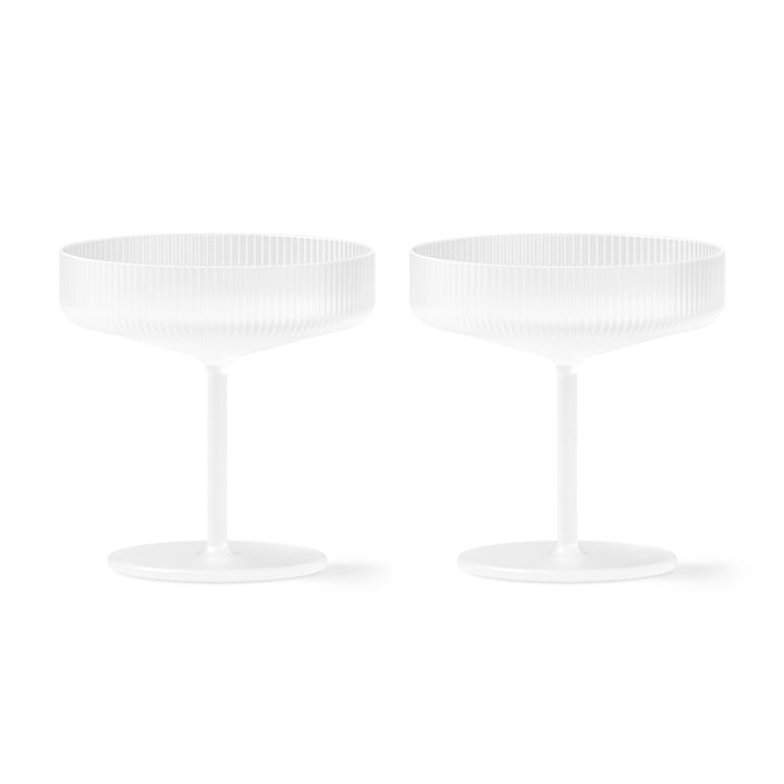 Ripple Champagne glass (set of 2), frosted by ferm Living
