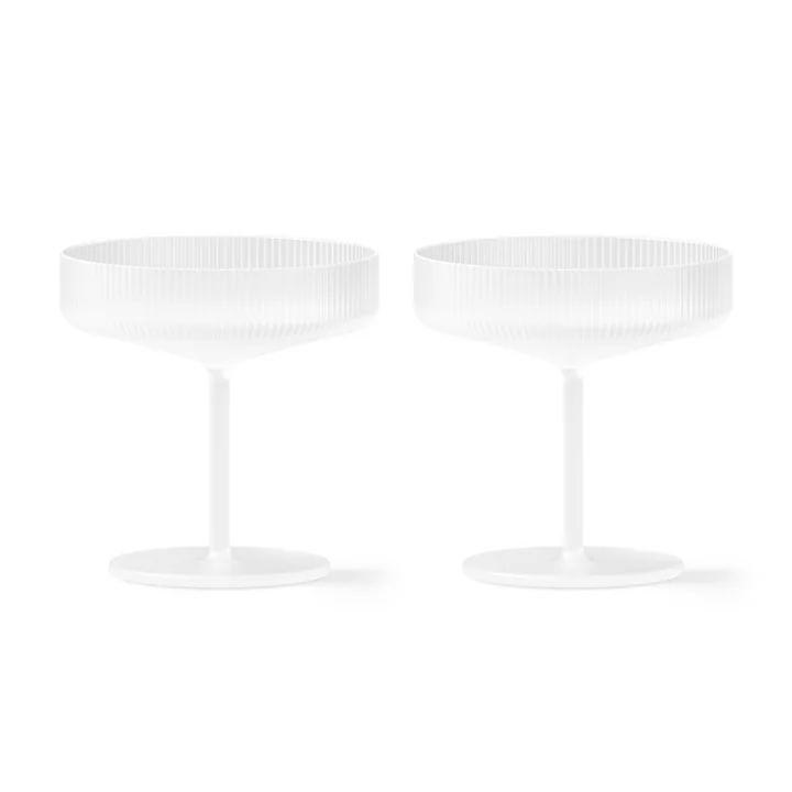 Ripple Champagne glass (set of 2), frosted by Ferm Living