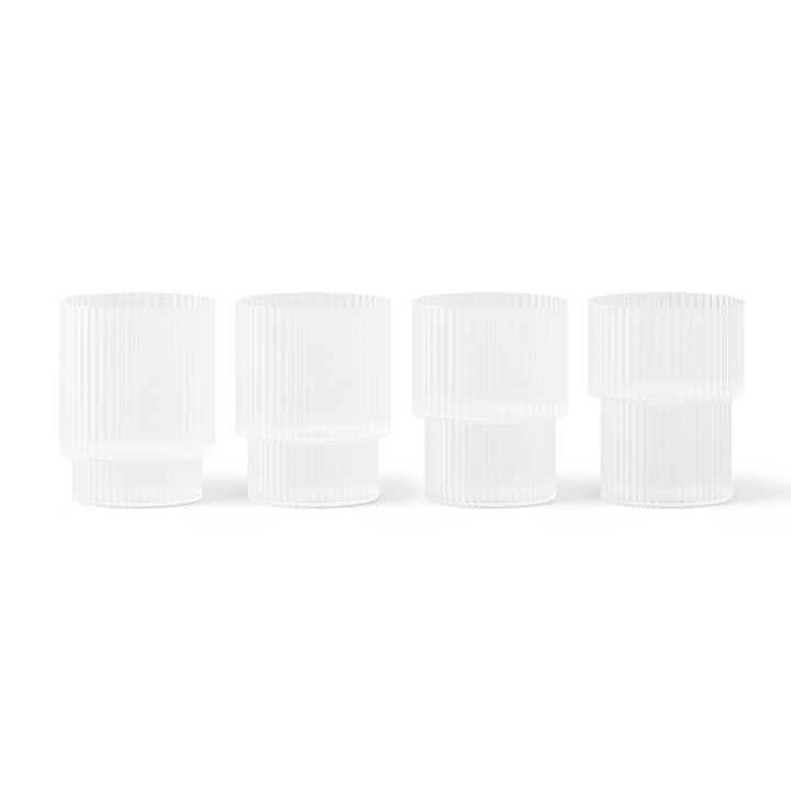 Ripple Glasses, frosted (set of 4) from ferm Living