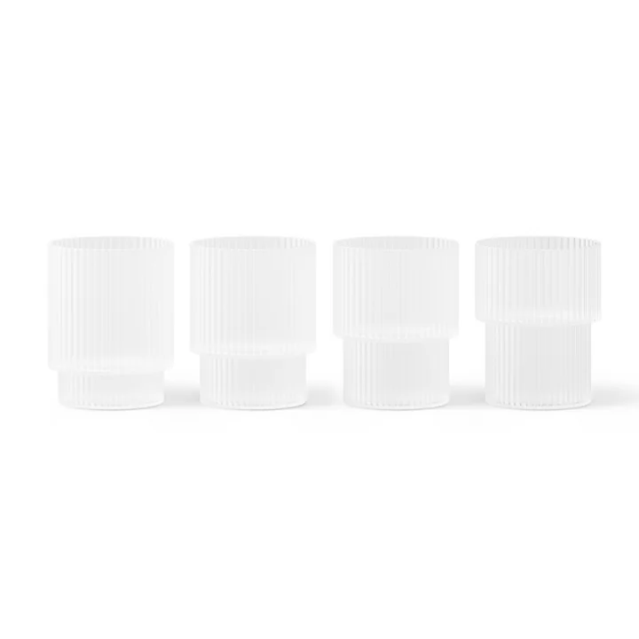 Ripple Glasses, frosted (set of 4) from Ferm Living