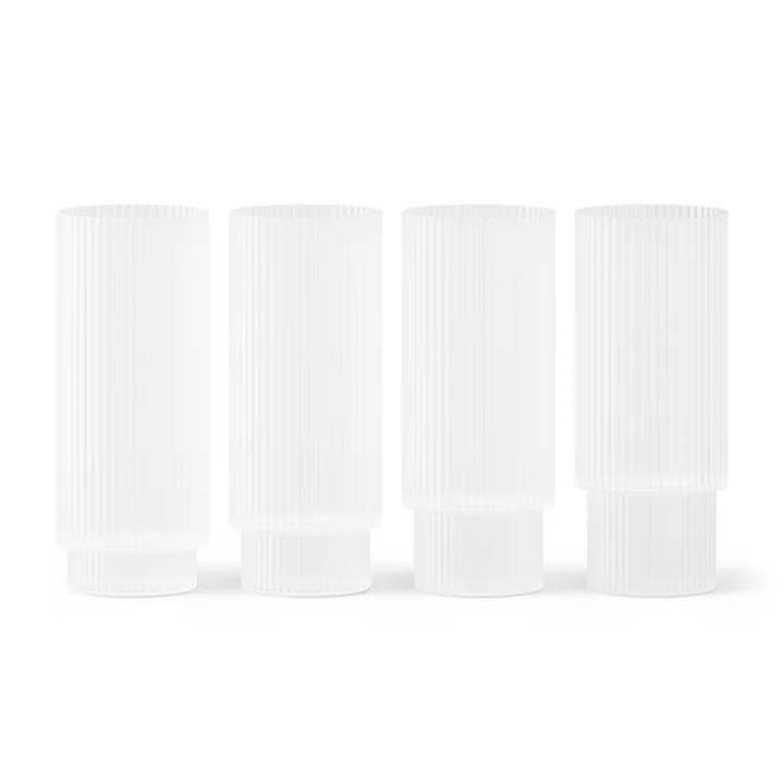 Ripple Long drink glasses, frosted (set of 4) from Ferm Living