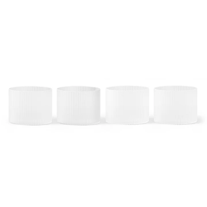 Ripple Drinking glass low, frosted (set of 4) from Ferm Living