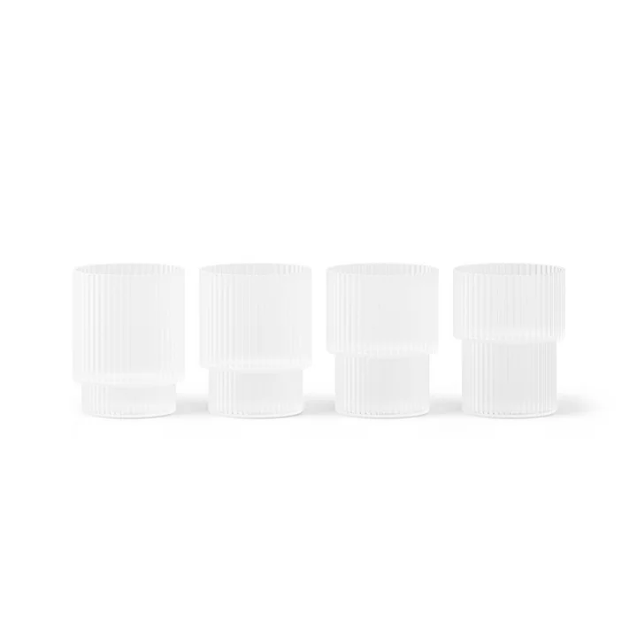 Ripple Drinking glass small, frosted (set of 4) from Ferm Living