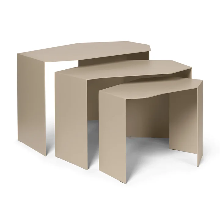 Ferm Living - Shard Cluster Set of coffee tables, cashmere