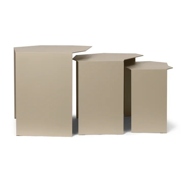 Ferm Living - Shard Cluster Set of coffee tables, cashmere