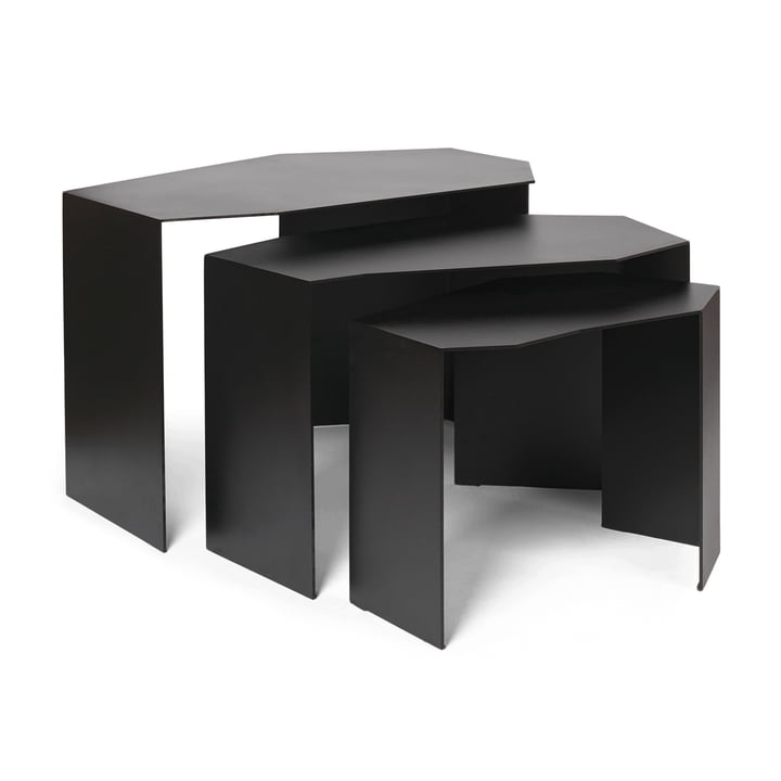 ferm Living - Shard Cluster Set of coffee tables, black