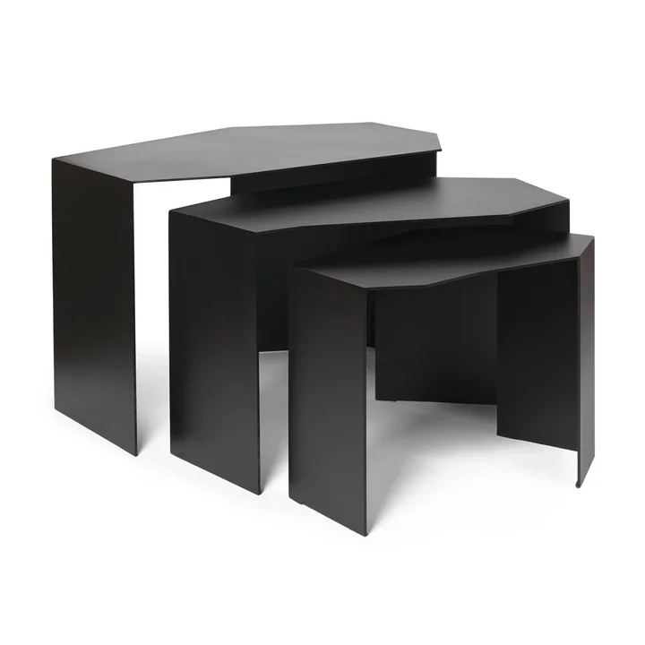 Ferm Living - Shard Cluster Set of coffee tables, black