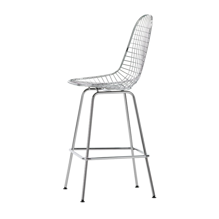 Eames Wire Bar stool, medium, chrome-plated from Vitra