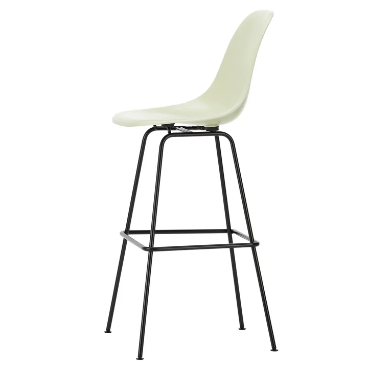 Eames Fiberglass Bar stool, high, basic dark / parchment by Vitra