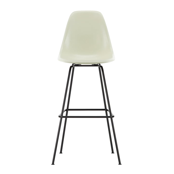 Eames Fiberglass Bar stool, high, basic dark / parchment by Vitra