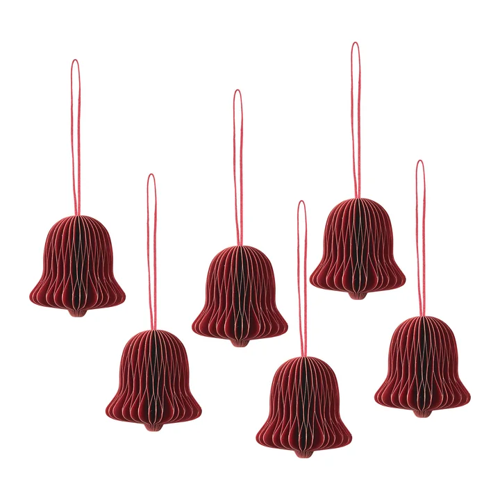 Chime Bell decorative pendant, Ø4.5 x H5 cm, Pompeian Red (set of 6) from Broste Copenhagen