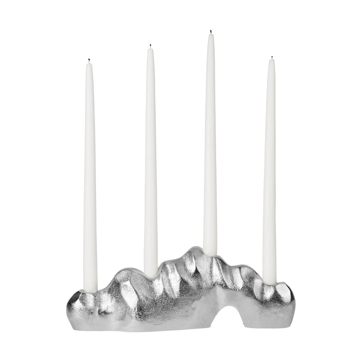 Lumos Candlestick, Silver Finish by Broste Copenhagen