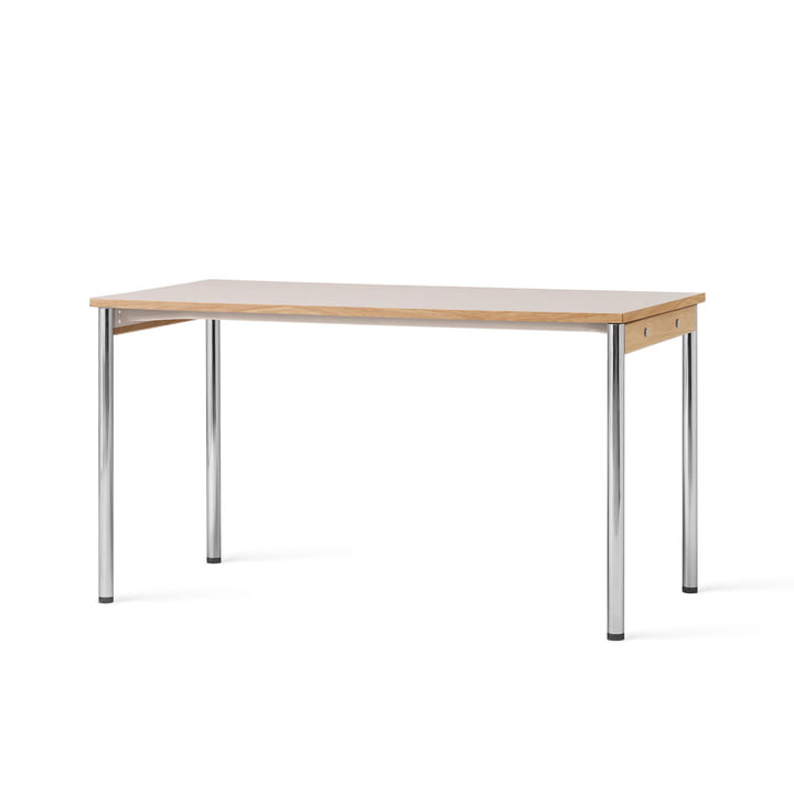 Audo - Co Desk, 140 x 70 cm, cream / chrome