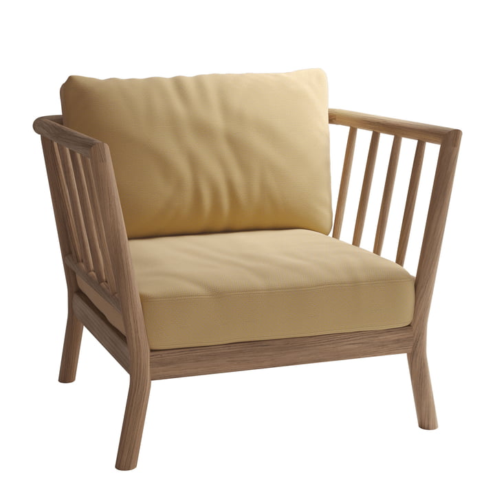 Skagerak Tradition Outdoor Lounge Chair, teak / honey yellow by Fritz Hansen