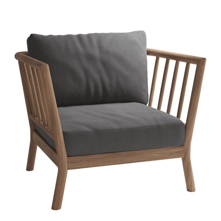 Skagerak Tradition Outdoor Lounge Chair, teak / charcoal by Fritz Hansen