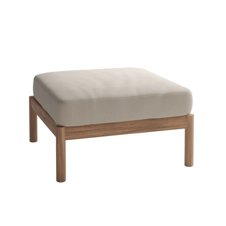 Skagerak Tradition Outdoor pouf, teak / light sand by Fritz Hansen